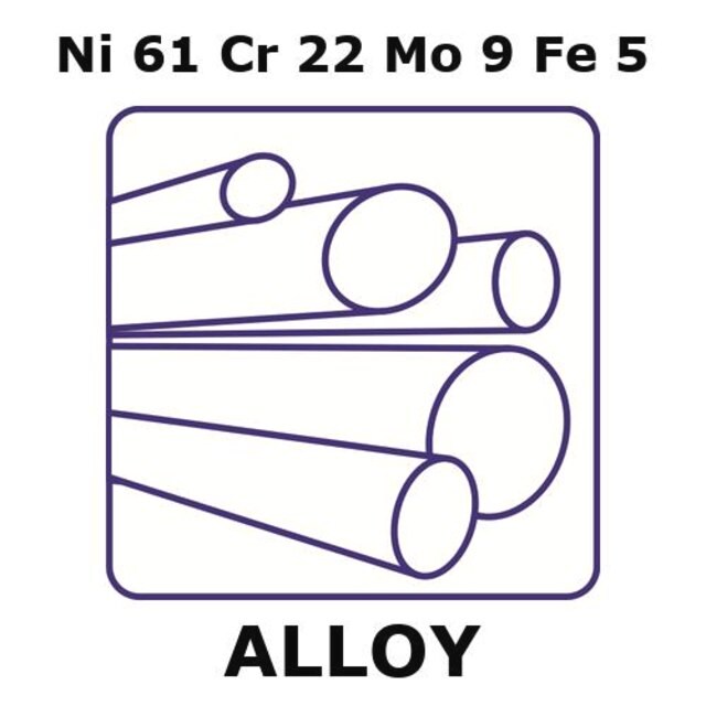 Inconel® 625corrosion resistant alloy, Ni61Cr22Mo9Fe5